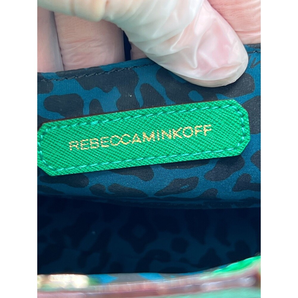 REBECCA MINKOFF Mini MAB Green Shoulder Bag Crossbody Leather Tote - Picture 9 of 14